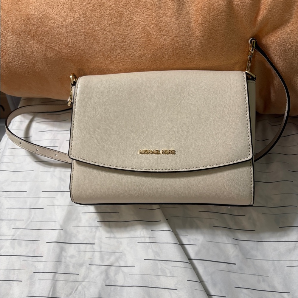 Michael Kors Cream Saffiano Leather Crossbody Bag